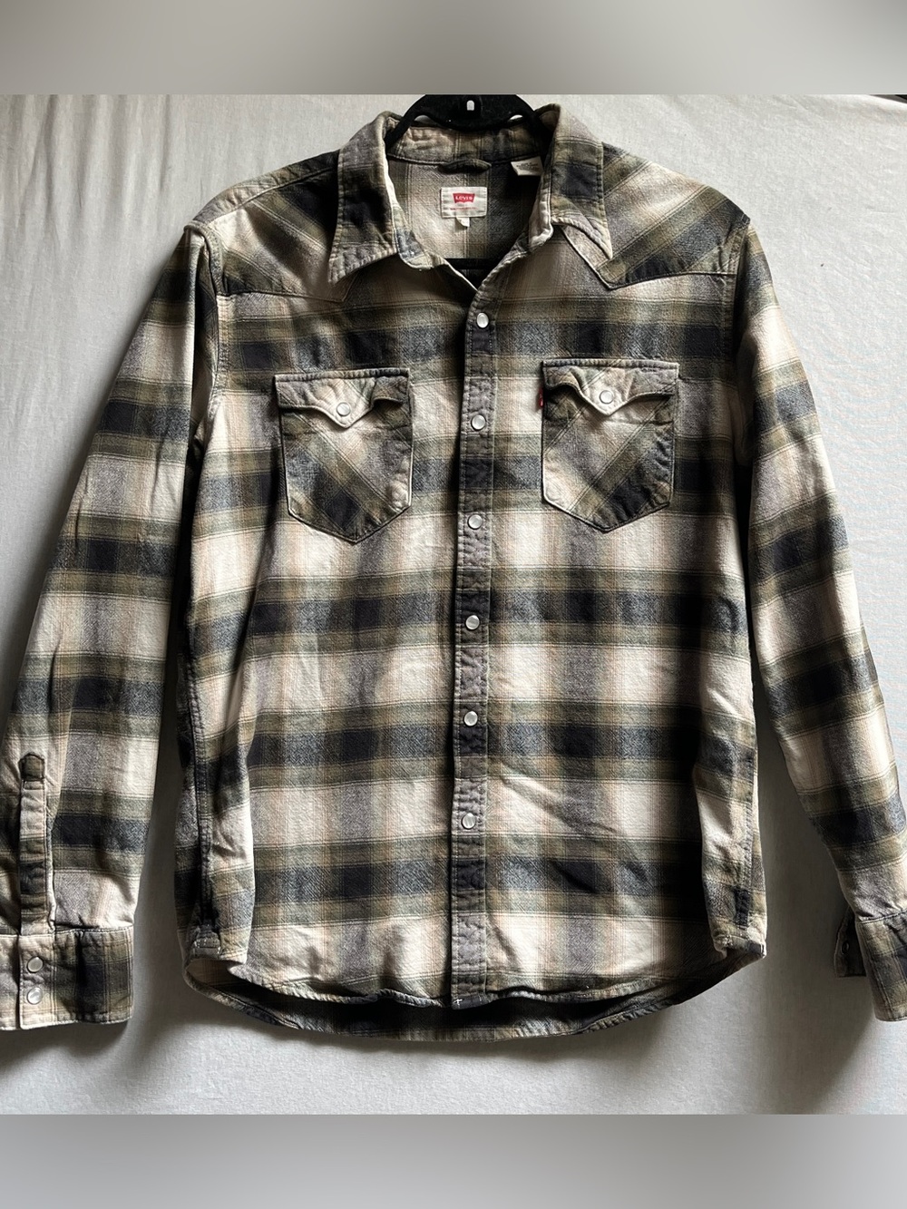 Levi's Mens Plaid Long Sleeve Western Button Down Shirt L - (Snug L / Loose M)